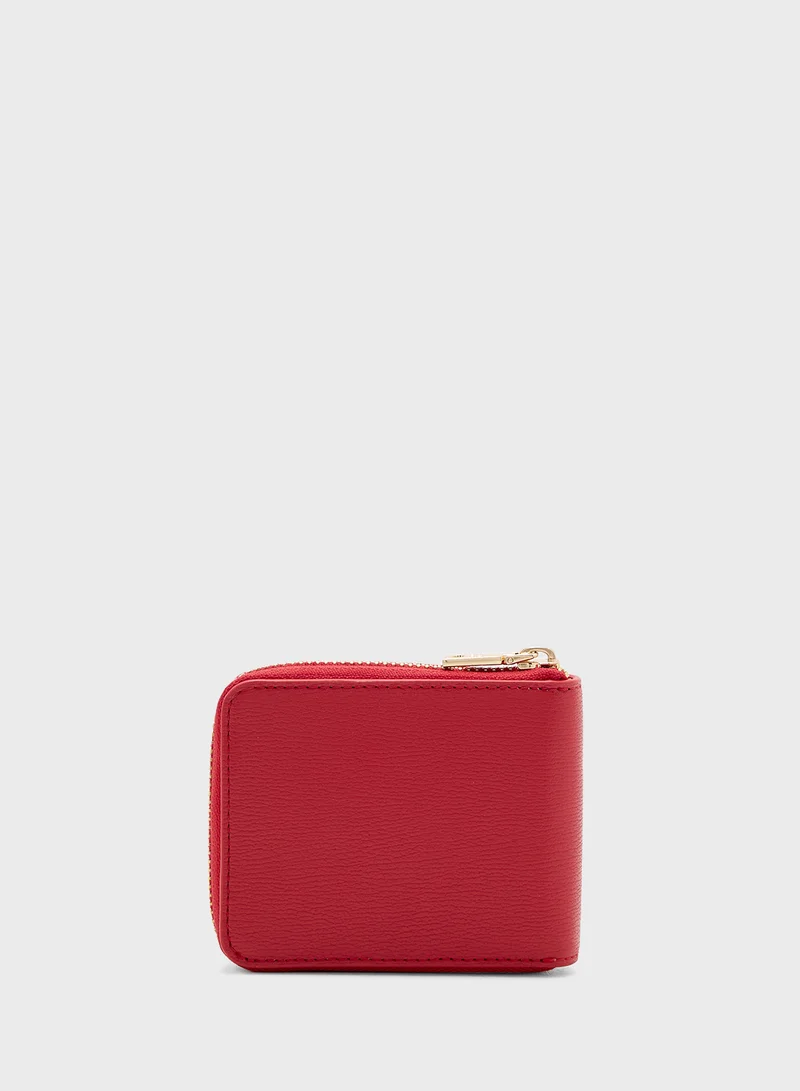 Love Moschino Logo Detailed Zip Over Wallet
