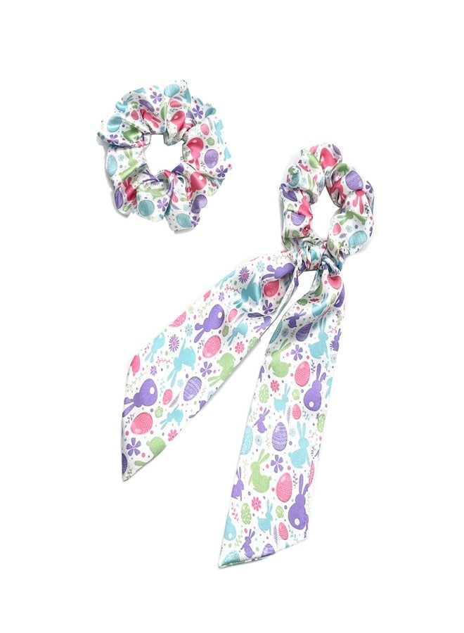 BBTDIN Easter Hair Scrunchies Easter Egg Ponytail Holders Easter Day Hair Scrunchy Tie JHE50 (B4) - Image 4