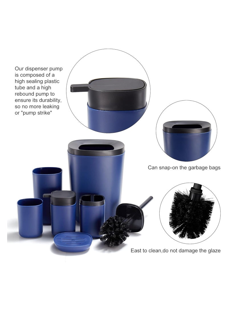 6 Piece Bathroom Accessories Set Blue  - Image 2