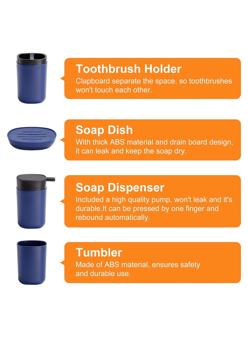 6 Piece Bathroom Accessories Set Blue  - Image 3