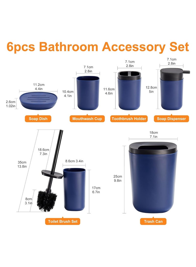 6 Piece Bathroom Accessories Set Blue  - Image 4
