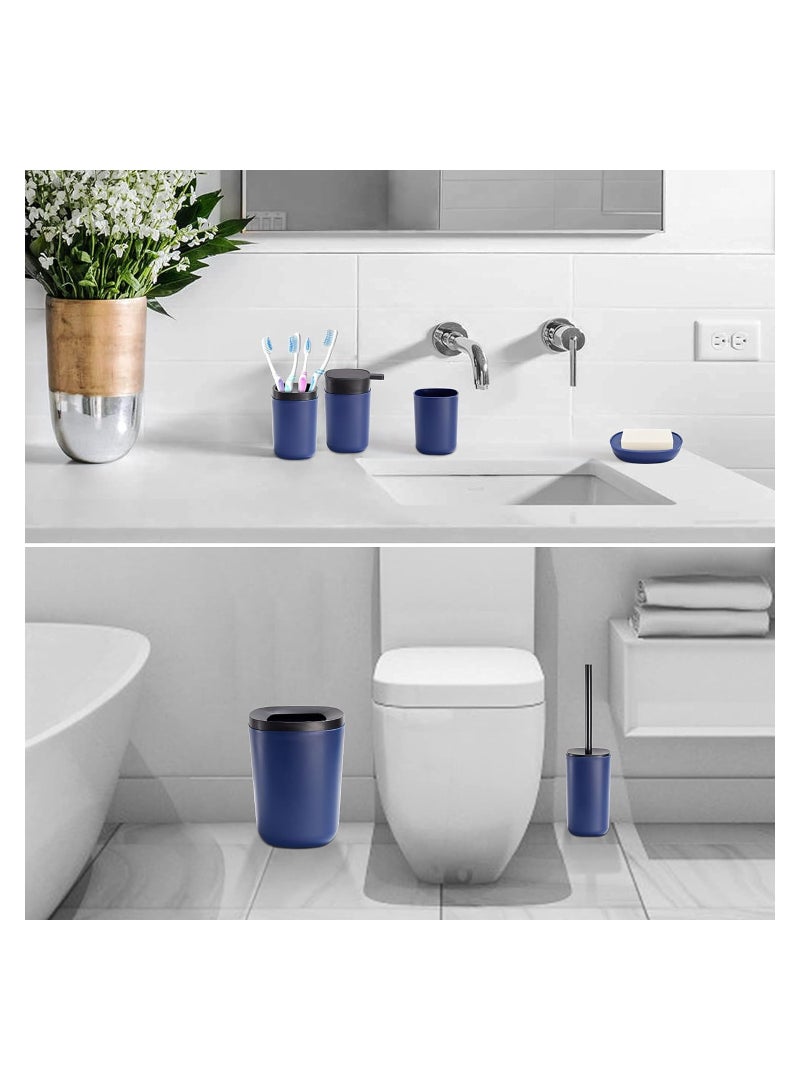 6 Piece Bathroom Accessories Set Blue  - Image 5