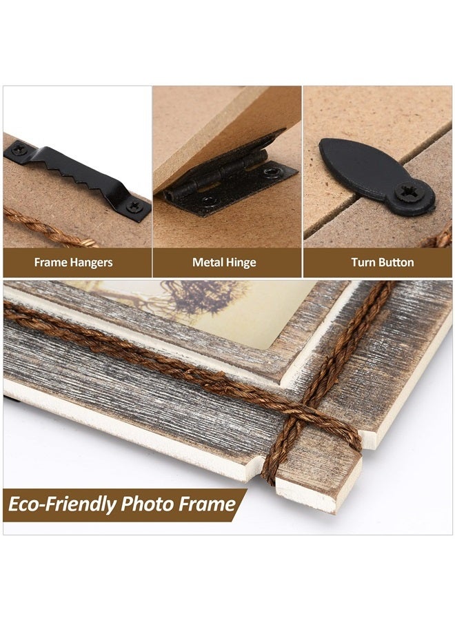 AKRILANE 8x10 Picture Frame Wood Rustic, Decorative, Distressed & Vintage Looking Photo Frames Wall Decor for Wall Mount & Table Top Display for Home Decor – 8 x 10 Wedding Picture Frames – Style A - Image 1