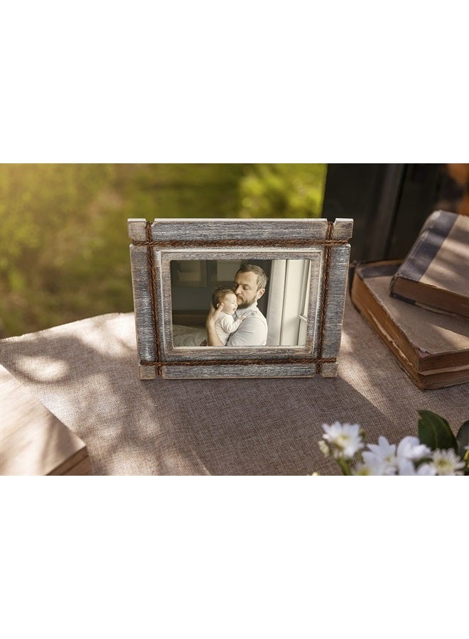 AKRILANE 8x10 Picture Frame Wood Rustic, Decorative, Distressed & Vintage Looking Photo Frames Wall Decor for Wall Mount & Table Top Display for Home Decor – 8 x 10 Wedding Picture Frames – Style A - Image 2