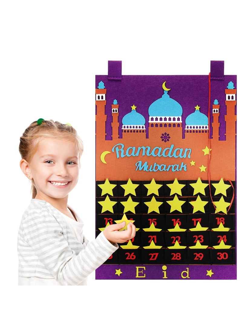 general Eid Mubarak DIY Ramadan Calendar For Kids Gift To Countdown Muslim Balram Felt Countdown Calendar - Image 1