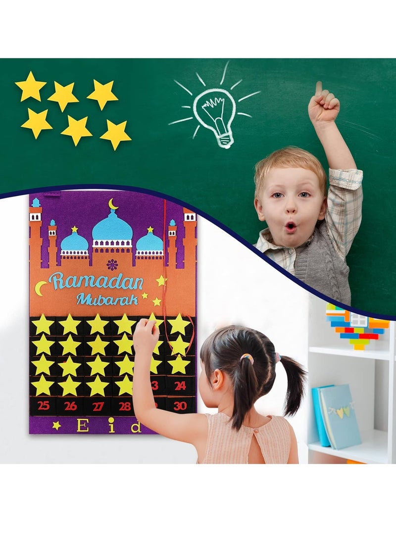 general Eid Mubarak DIY Ramadan Calendar For Kids Gift To Countdown Muslim Balram Felt Countdown Calendar - Image 5