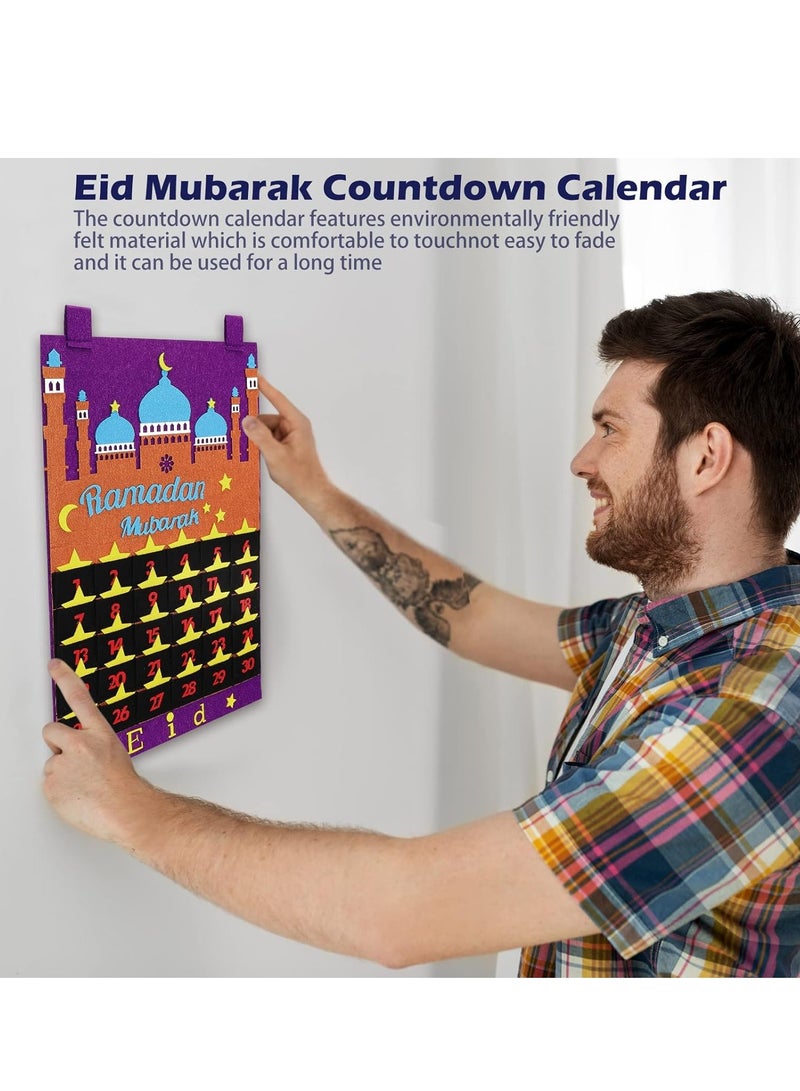 general Eid Mubarak DIY Ramadan Calendar For Kids Gift To Countdown Muslim Balram Felt Countdown Calendar - Image 4