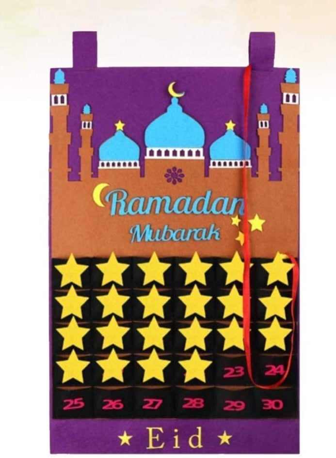 general Eid Mubarak DIY Ramadan Calendar For Kids Gift To Countdown Muslim Balram Felt Countdown Calendar - Image 2