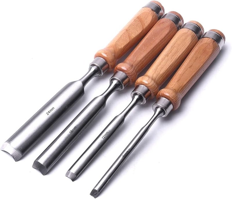 Chrome Vanadium Steel Wood Carving Gouge Chisel Set 6mm 24mm Carpenter Tool - Image 4
