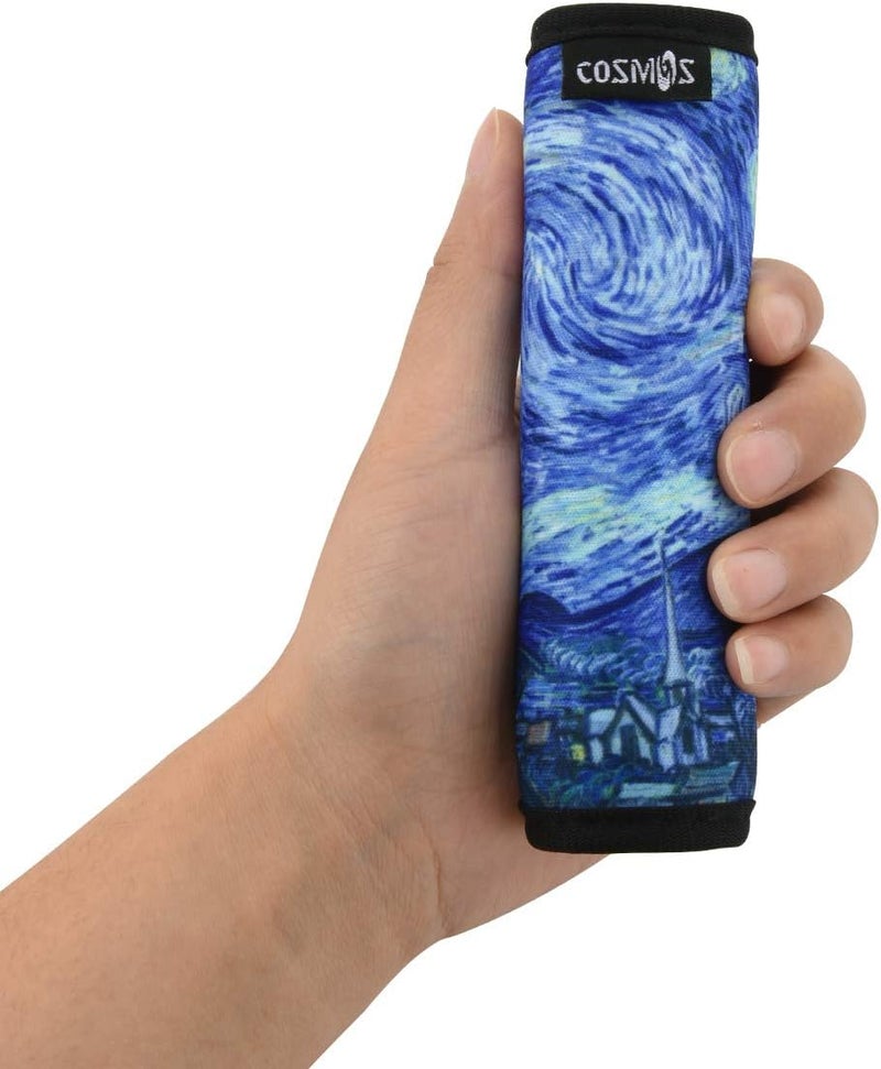 CM Pack of 5 Neoprene Luggage Handle Wrap Handle Grip Luggage Identifier for Travel Bag Luggage Suitcase (Painting Patterns - VANGO (5 Pcs)) - Image 4