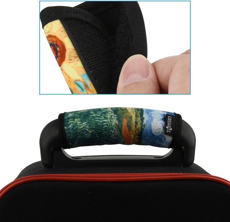 CM Pack of 5 Neoprene Luggage Handle Wrap Handle Grip Luggage Identifier for Travel Bag Luggage Suitcase (Painting Patterns - VANGO (5 Pcs)) - Image 5