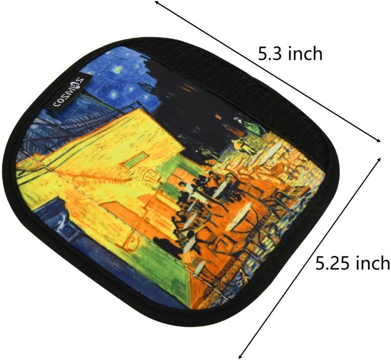 CM Pack of 5 Neoprene Luggage Handle Wrap Handle Grip Luggage Identifier for Travel Bag Luggage Suitcase (Painting Patterns - VANGO (5 Pcs)) - Image 3