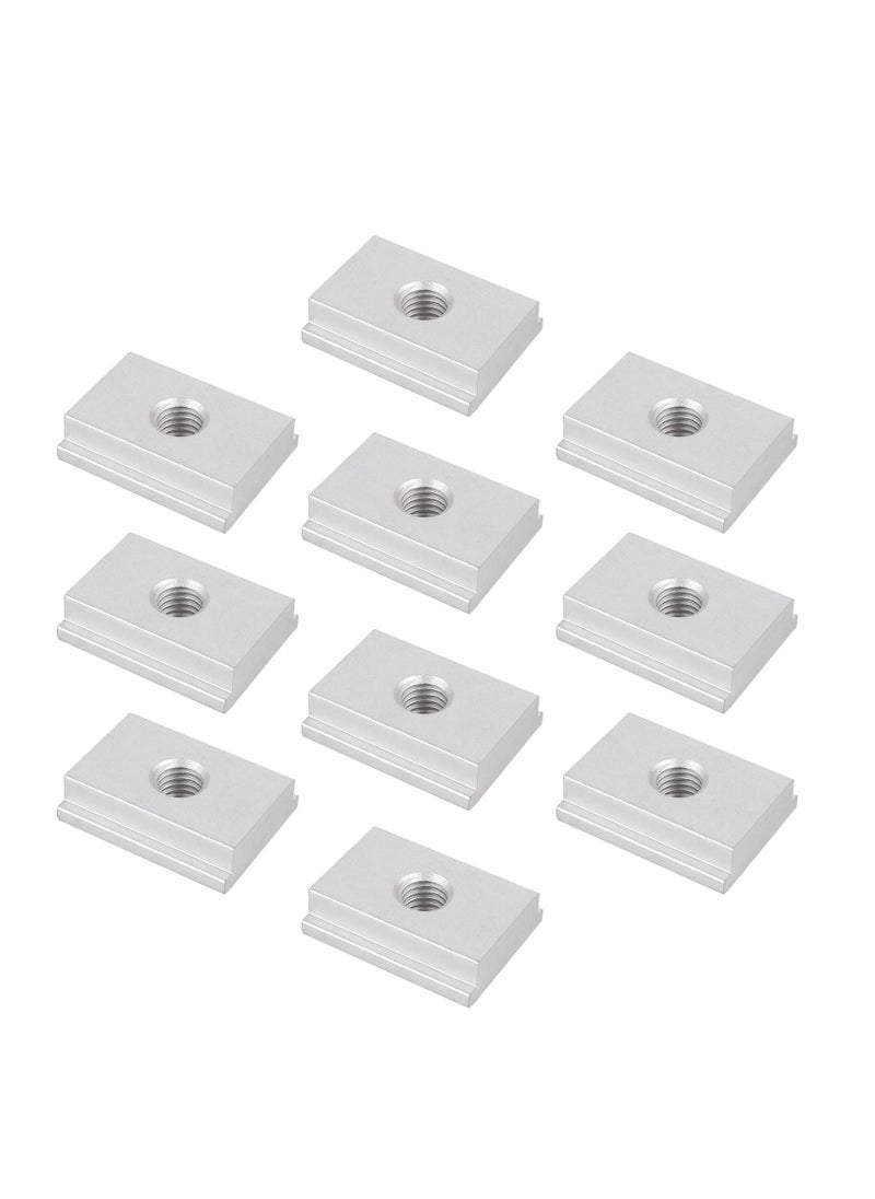 SYOSI - M8 T Slot Nut, 10 Pieces Aluminium Sliding T-nut Threaded T Track Sliding Nut T Sliding Nut Block for Woodworking Tool Slot Fastener - Image 1