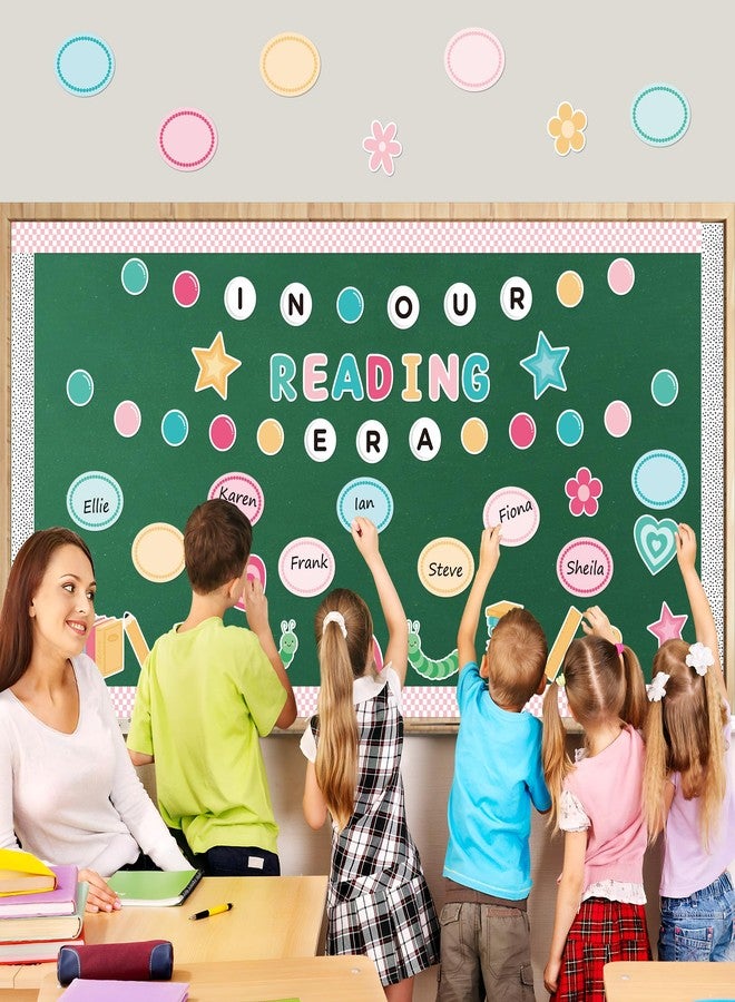 CPicdn 133Pcs Back to School Reading Bulletin Board Classroom Decoration, in Our Reading Era Cutouts Border Trims Bookworm Name Tags Back to School Party Supplies Classroom Chalkboard Wall Door Decor - Image 4