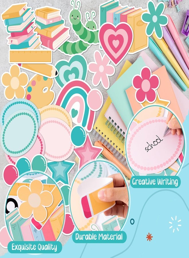 CPicdn 133Pcs Back to School Reading Bulletin Board Classroom Decoration, in Our Reading Era Cutouts Border Trims Bookworm Name Tags Back to School Party Supplies Classroom Chalkboard Wall Door Decor - Image 3