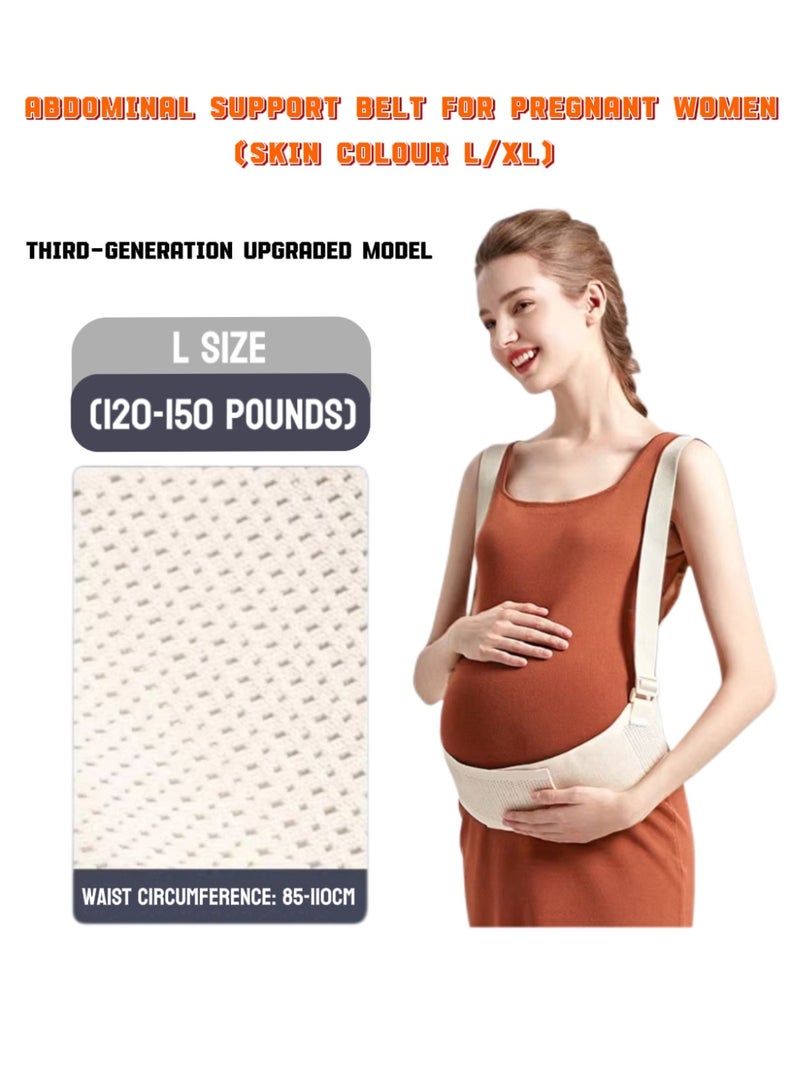 jingpin Pregnancy Abdominal Support Belt - Adjustable and Breathable Support Belt with Shoulder and Back Support (Skin Tone L) - Image 1