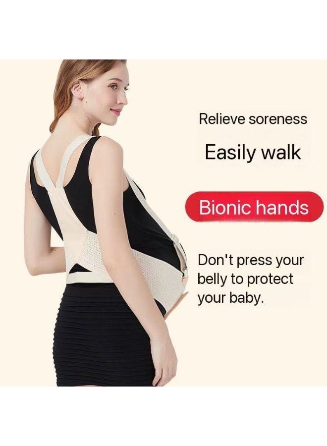jingpin Pregnancy Abdominal Support Belt - Adjustable and Breathable Support Belt with Shoulder and Back Support (Skin Tone L) - Image 3