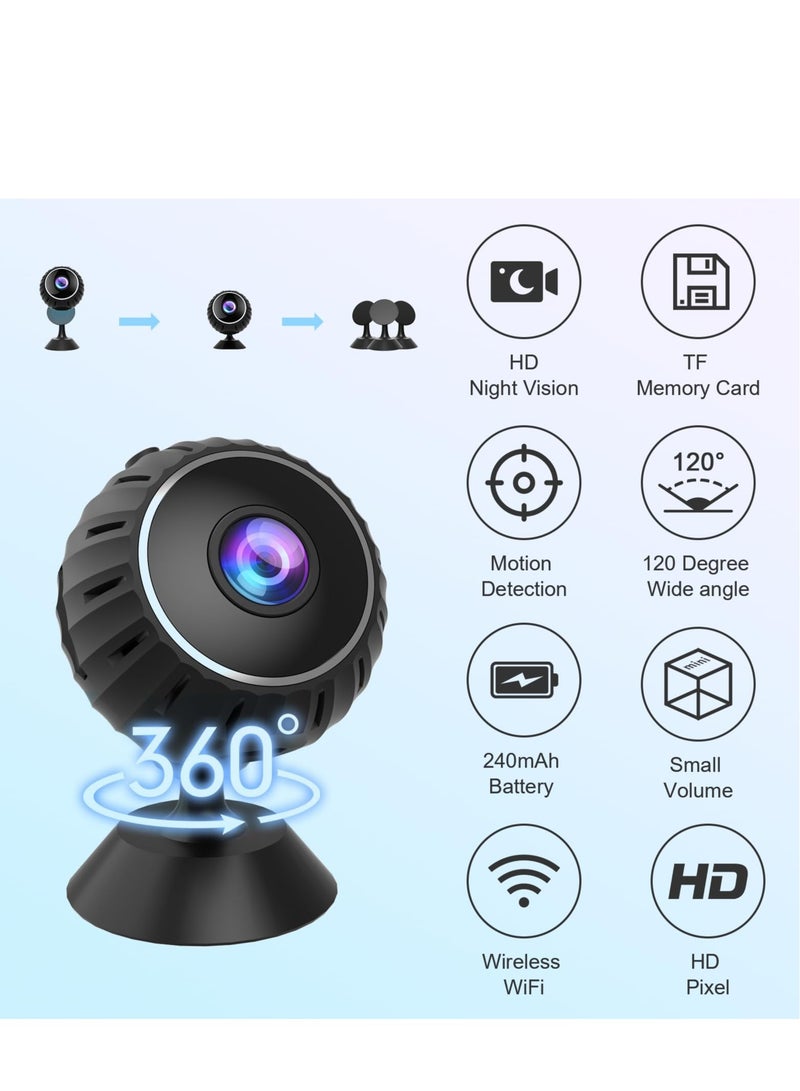 Excefore Mini Spy Camera,1080P HD Mini Camera Hidden Security Cam, Wifi Wireless Micro Nanny Cam with Audio and Video, Mini Camera with Night Vision Motion Detection for Outdoor/Indoor  - Image 4