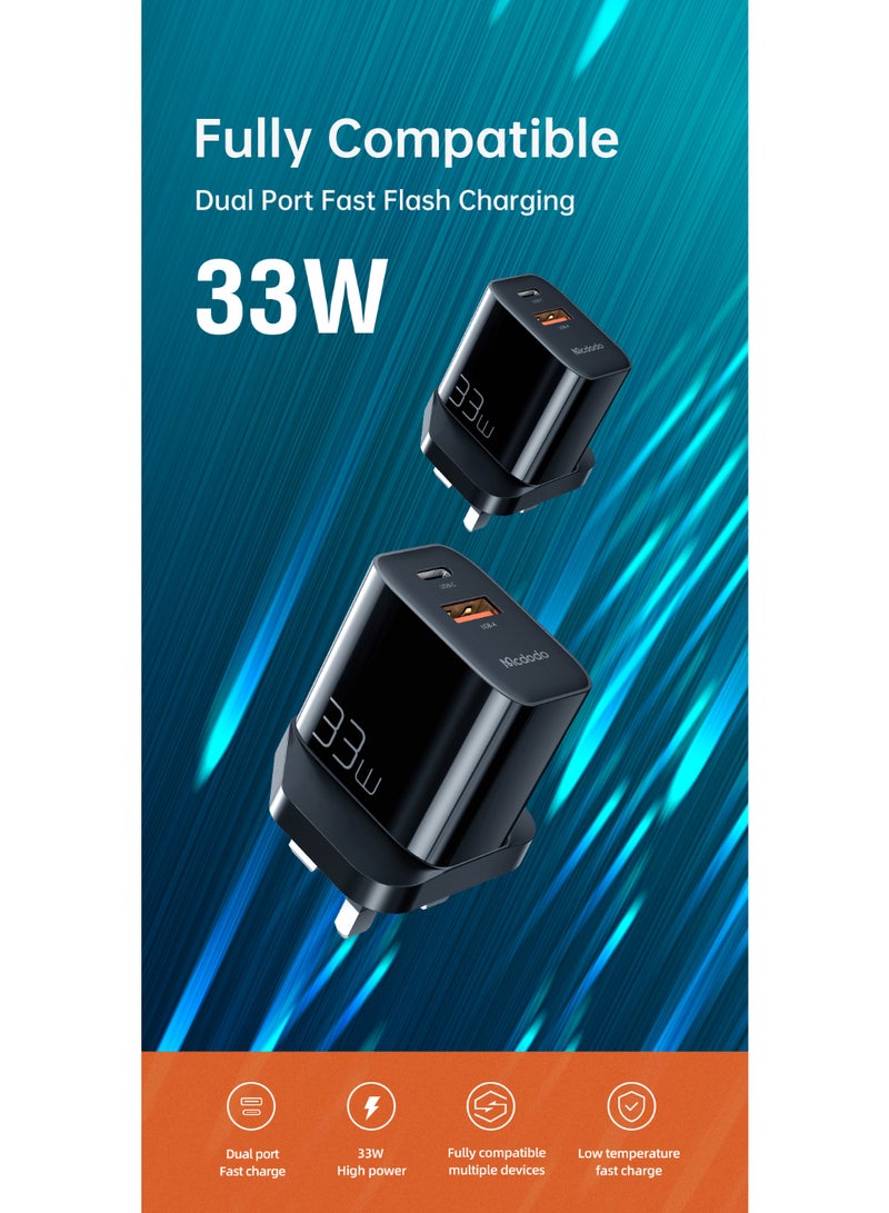 مكدودو Mcdodo مجموعة شاحن صغير CH-0911، شاحن سريع PD 33 واط، مع كابل USB-C إلى C بطول 1.2 متر (عبوة مجمعة) - Image 2