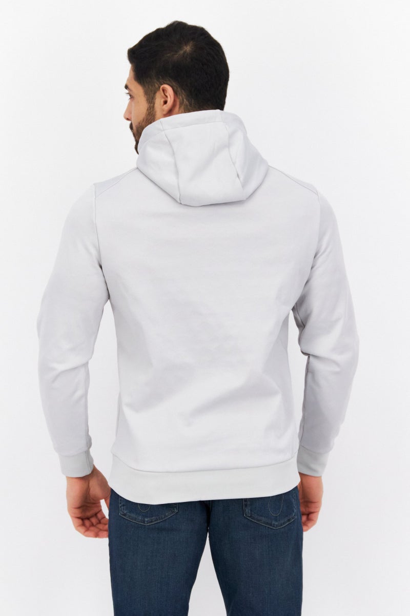 Lyle & Scott Men Long Sleeve Half Zip Brand Logo Hoodie, Light Grey - Image 4