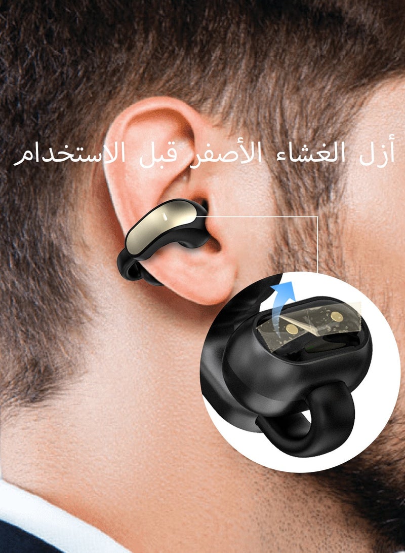 دوداو سماعات U20Pro اللاسلكية المفتوحة للأذن – FreeClip سماعات بلوتوث، تصميم مستقبلي، ارتداء خفيف كالريشة، استماع مفتوح للأذن، عمر بطارية طويل، iOS و Android – أسود - Image 3