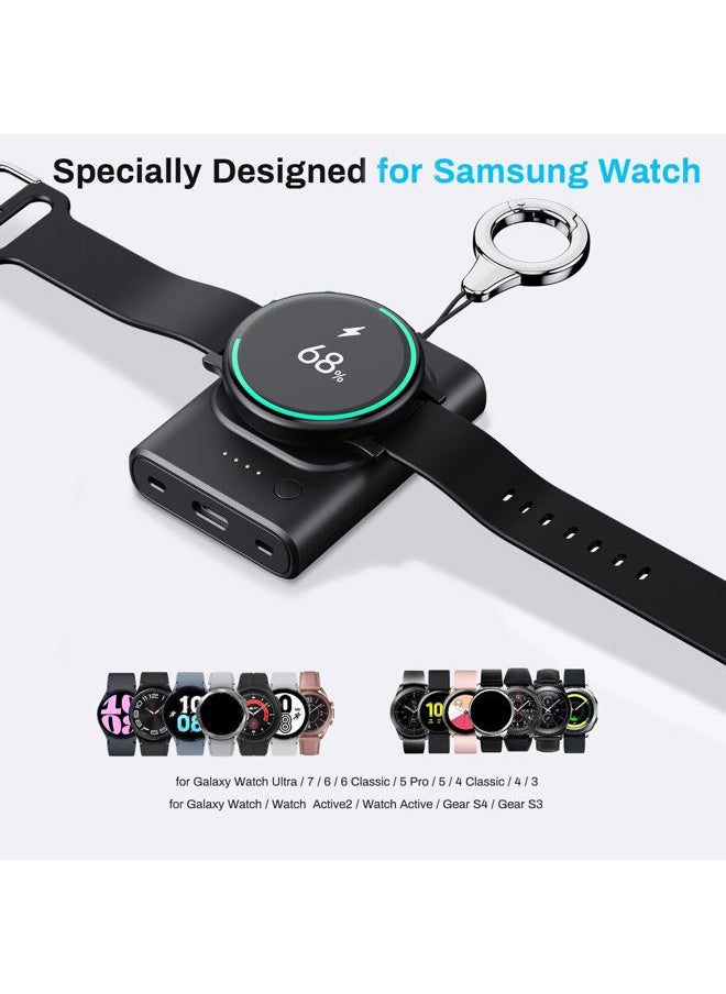 Phelinta Watch Charger for Galaxy Watch 7 Ultra, 1800mAh Portable Charger for Samsung Galaxy Watch 7/Ultra/6/6 Classic/5/5 Pro/4/3/Active 2, for Samsung Gear S3/Sport Watch Charger with Keychain  - Image 2