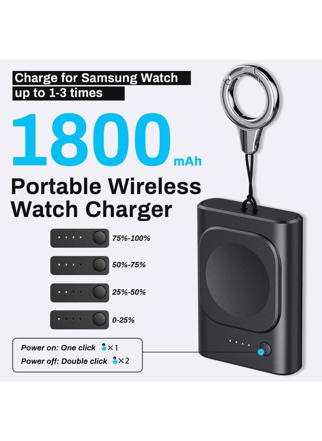 Phelinta Watch Charger for Galaxy Watch 7 Ultra, 1800mAh Portable Charger for Samsung Galaxy Watch 7/Ultra/6/6 Classic/5/5 Pro/4/3/Active 2, for Samsung Gear S3/Sport Watch Charger with Keychain  - Image 3
