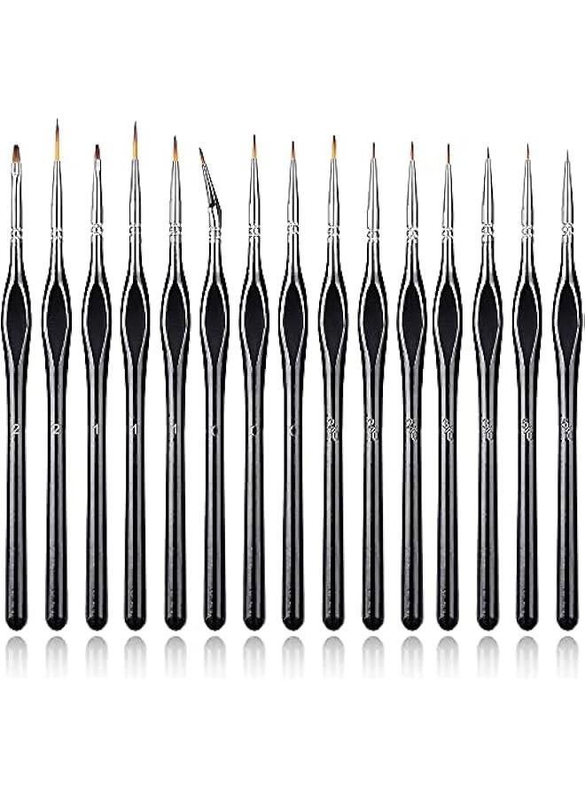 فايلكس مجموعة فرش طلاء دقيقة 15 قطعة للاكريليك والماء والزيت - Image 1