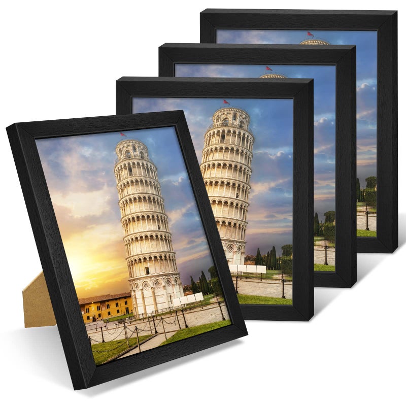 Nacial Nacial Picture Frames 85x11 inch Set of 4 Black Graduation Picture Frame Display 85x11 photo without Mat Diploma Frame Certificate Document Frame for Tabletop 