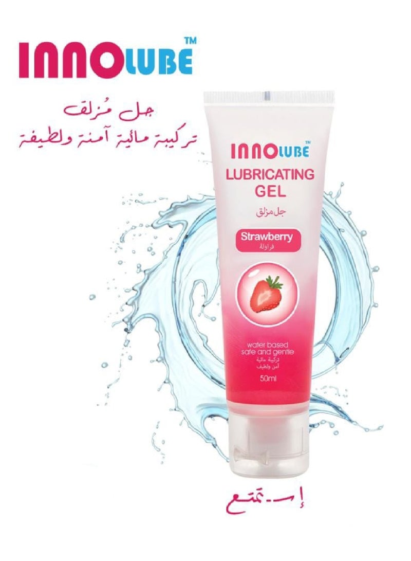 InnoLube Two Pieces Of Lubricating Gel Strawberry Water Based Safe And Gentle 2X50 ml - Image 2