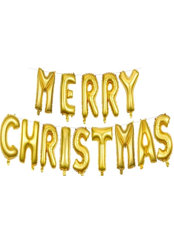 ZERECORD 16" GOLD Merry Christmas letter Foil Balloon and 1 pcs santa foil balloon Merry Xmas Party Decoration Christmas - Image 4