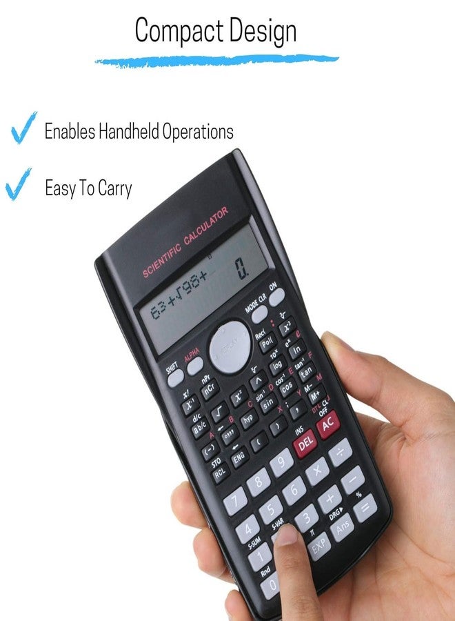 Lumevo Scientific Calculator – 240 Functions, 2-Line Display, Dual Power, 12-Digit – Ideal for Students, Exams, Engineers, Office Use (Black) - Image 4