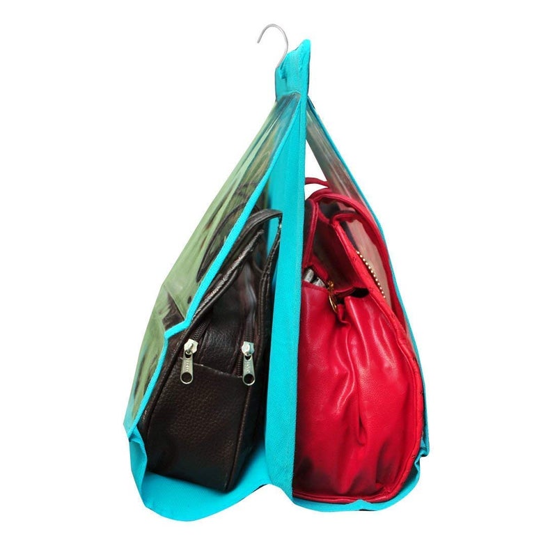 Arkit Arkit 6 Pocket Foldable Hanging Purse Handbag Storage Organizer Transparent Purse Bag Collection Storage Holder Wardrobe Handbag Purse Pouch Closet Space Saving Organizer Rack wallet Hanger  - Image 3