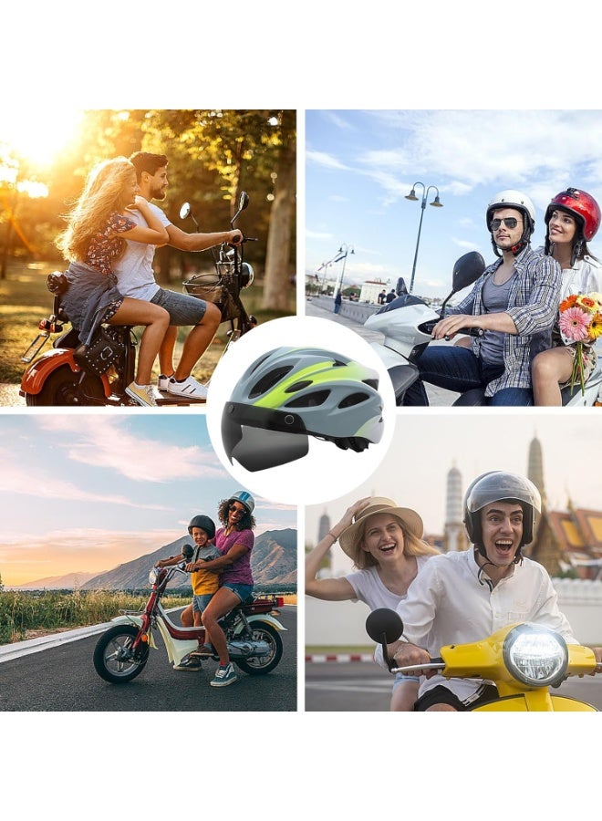 Soofam خوذات دراجات الجبال - خوذات دراجات مع ضوء خلفي ونظارات مغناطيسية، ركوب الدراجات، دراجة قابلة للتعديل، دراجة هوائية قابلة للتنفس للبالغين، طرق، جبال - Image 5