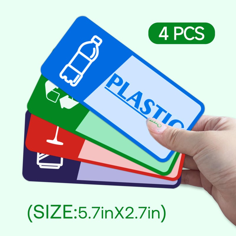 LUHIMO 4PCS Recycle Stickers for Trash Binsï¼ŒSelf-Adhesive Waterproof and Fade Resistant Trash Recycle Stickers, Recycling Labels for Trash Can for Home, Office, Apartment, Hotel, School and Public Area - Image 2