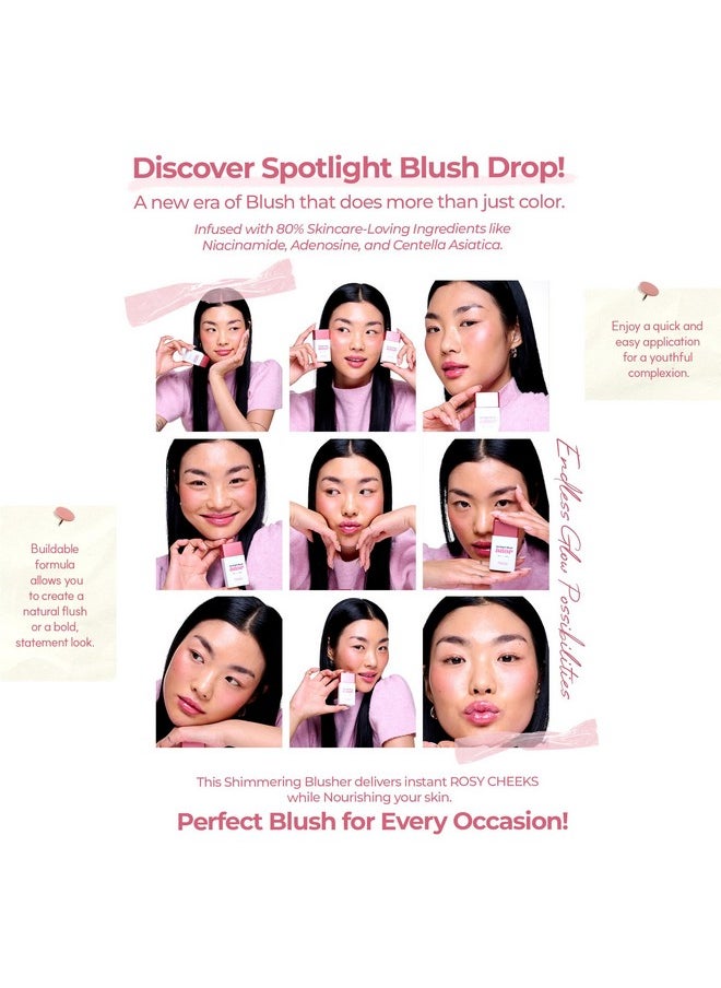 MIGUHARA MIGUHARA Spotlight Blush Drop (Sugar Fairy) | Luminous Rosy Cheek | Skincare-Infused Hydrating Formula | Vegan Certified | Natural Radiance | Buildable Color | All Skin Types | 1.01 fl oz  - Image 3