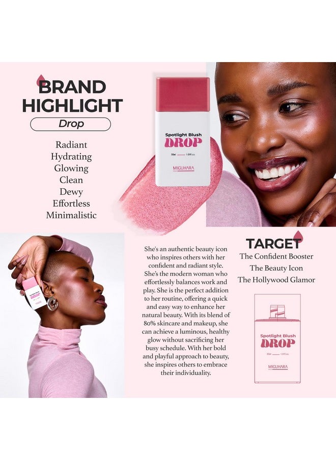 MIGUHARA MIGUHARA Spotlight Blush Drop (Sugar Fairy) | Luminous Rosy Cheek | Skincare-Infused Hydrating Formula | Vegan Certified | Natural Radiance | Buildable Color | All Skin Types | 1.01 fl oz  - Image 5