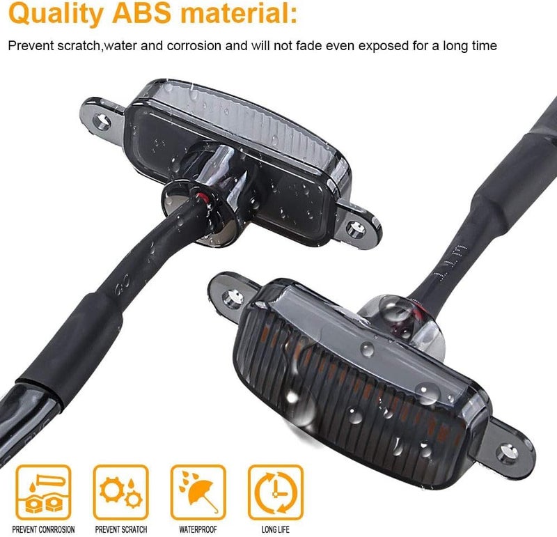 AutoBizarre مجموعة من 4 قطع أضواء تشغيل نهارية طراز رابتور باللون الكهرماني/الأصفر/البرتقالي مع غلاف أضواء تحذير الطوارئ للسيارات والشاحنات (عدسة برتقالية) - Image 5