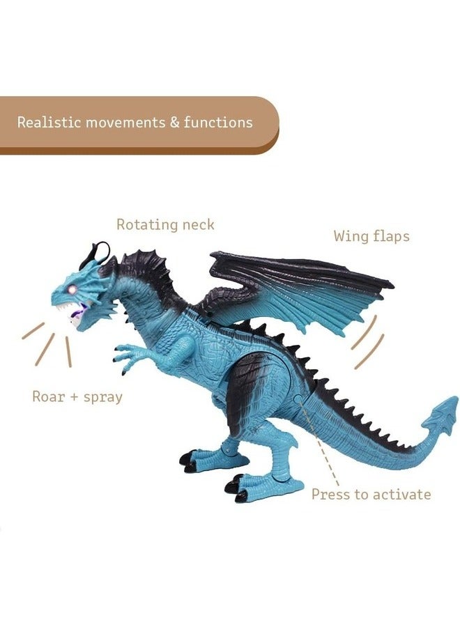 Remote Control Dinosaur Dragon Robot Toy Fire Breathing LED Lights, Sounds, Walking Action, Wireless RC T-Rex with Roaring  Wing Movement Imaginative Play  Educational Fun for Kids - Image 3