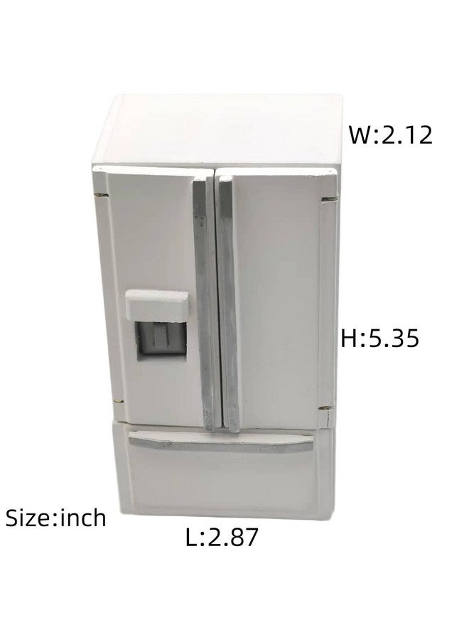 SXFSE Dollhouse Decoration Accessories, 1:12 Dollhouse Miniature Furniture Simulation Fridge Refrigerator Kitchen Prop Decor for Baby Kids Play Pretend Toy (White) - Image 3