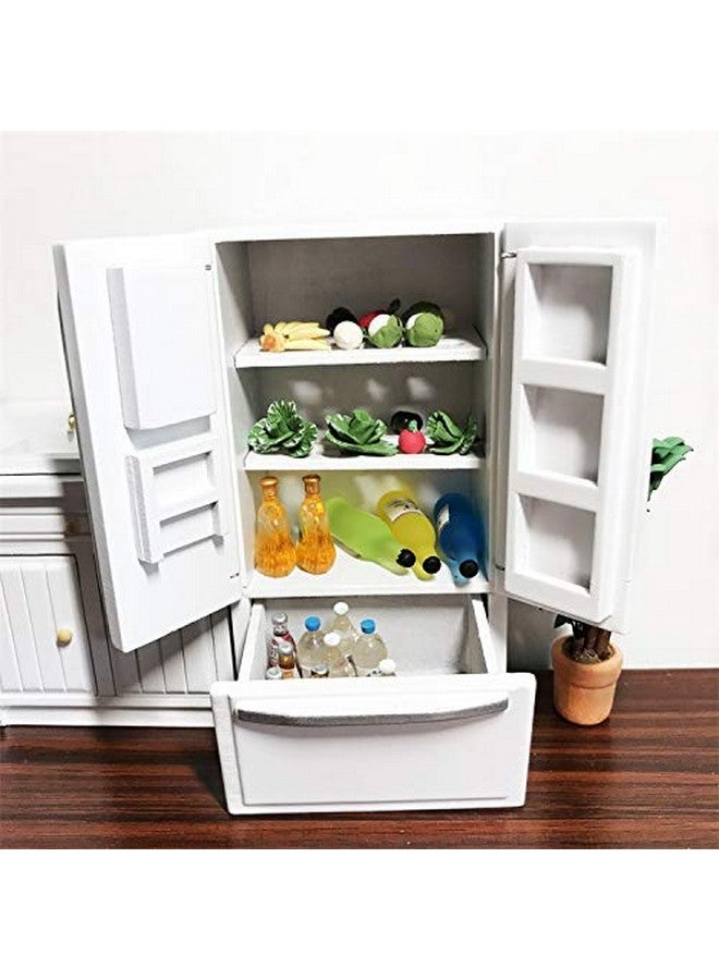 SXFSE Dollhouse Decoration Accessories, 1:12 Dollhouse Miniature Furniture Simulation Fridge Refrigerator Kitchen Prop Decor for Baby Kids Play Pretend Toy (White) - Image 5