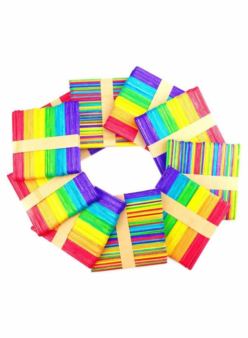 NIBEMINENT Wooden Craft Sticks 300 Pcs Natural Ice Cream Lolly Sticks, for or Cake Pops Kids Crafts, DIY Lollipop 114x10x2mm - Image 1