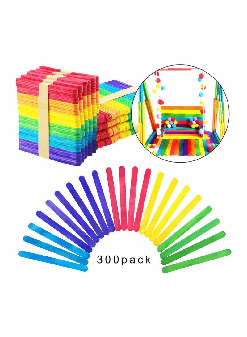 NIBEMINENT Wooden Craft Sticks 300 Pcs Natural Ice Cream Lolly Sticks, for or Cake Pops Kids Crafts, DIY Lollipop 114x10x2mm - Image 2