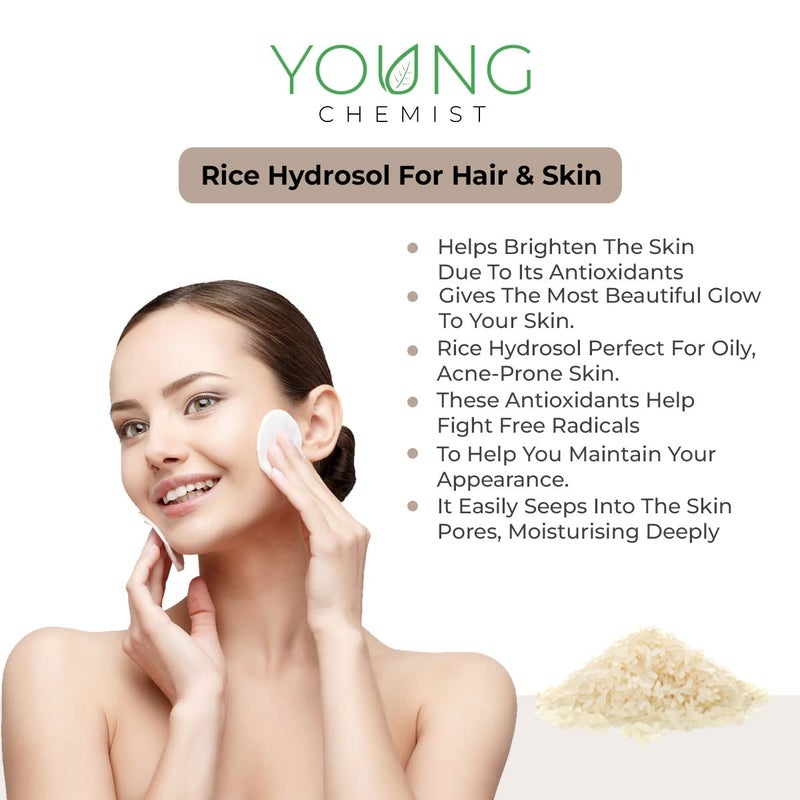 Young Chemist Organic Rice Hydrosol Pure Natural ChemicalFree Steam Distilled Water For Skin Hair and Aromatherapy For Men And Women In 5 Litre Bottle Spray - Image 3