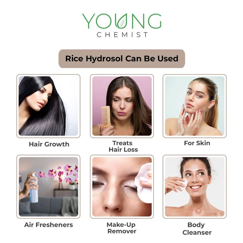 Young Chemist Organic Rice Hydrosol Pure Natural ChemicalFree Steam Distilled Water For Skin Hair and Aromatherapy For Men And Women In 5 Litre Bottle Spray - Image 4