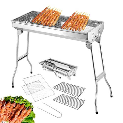 Olpad Charcoal Grill Folding Barbecue Charcoal Grill (72Cm) Stainless Steel Portable Lightweight Barbecue Grill BBQ Grill For Outdoor Bbq Grill - Image 2
