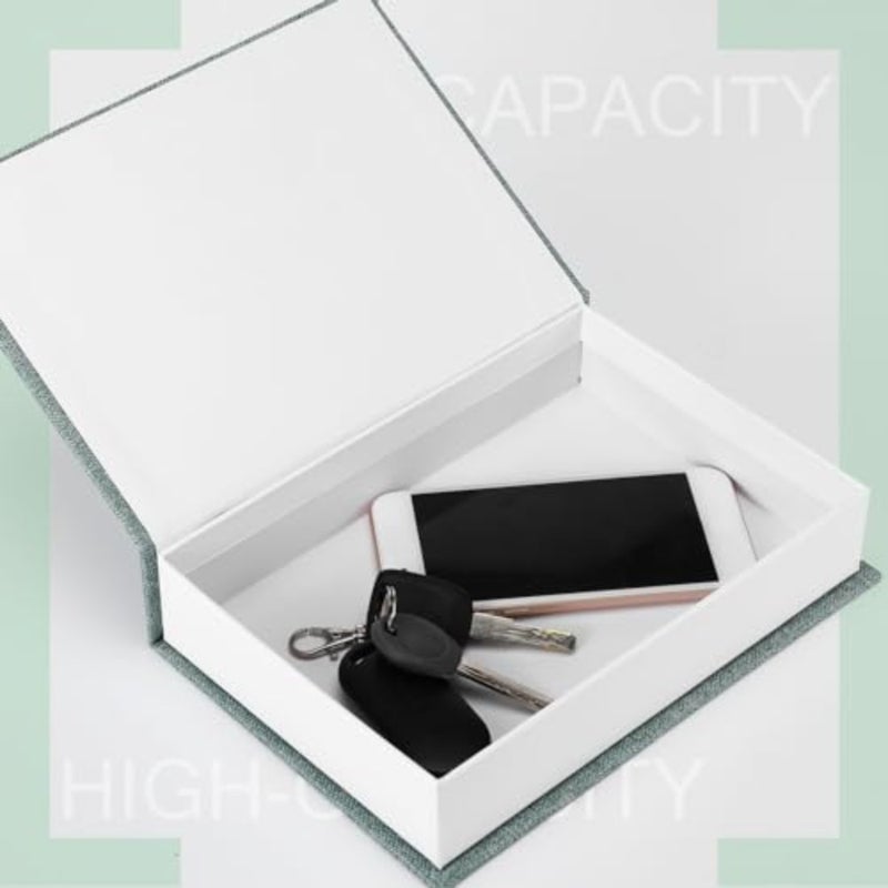3 Pcs Decorative Book Box Modern Fake Book Storage Box Linen Faux Books for Bookshelf Decoration Coffee Table Book for DIY Crafts Green, 8.6 x 6.1 x 1.8 Inch - Image 3