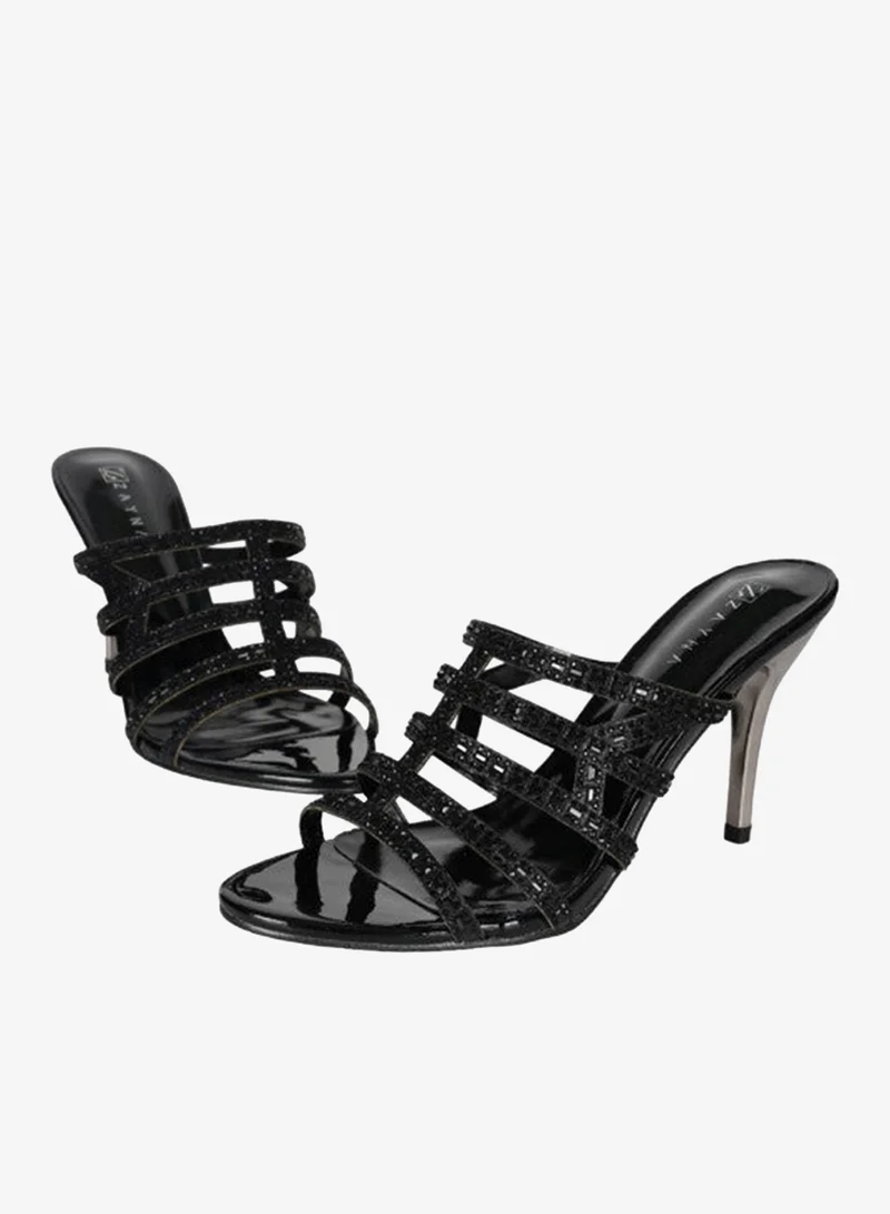 Zayna Black 221-121 Zayna Ladies  High Block Heel Slip on 18F9885-837 Black for Women | Best Price UAE