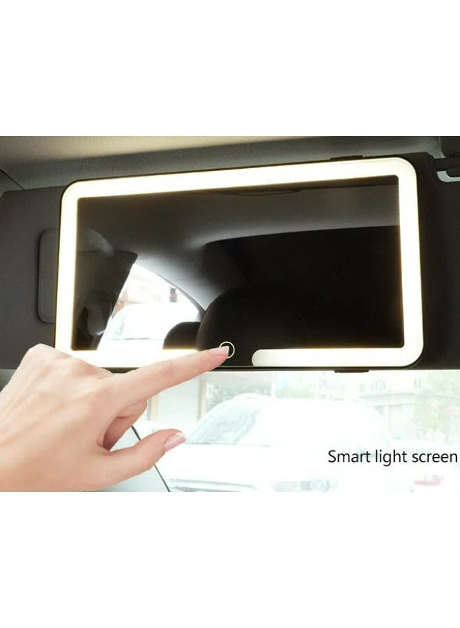 Rechargeable Sun Visor Vanity Mirror for Car with 3 Light Modes & Dimmable Touch Screen - Stylish Car Accessory for Women and Girls - Image 2