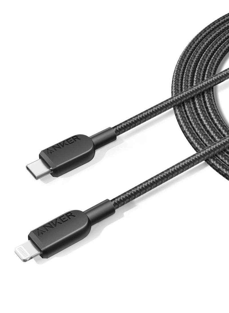 أنكر Anker USB C to Lightning Cable, USB-C to Lightning Braided Cable(1.8M, Black), MFi Certified, Fast Charging Cable for iPhone 14/14 Plus/14 Pro/14 Pro Max/13/12/11/X Series black - Image 1